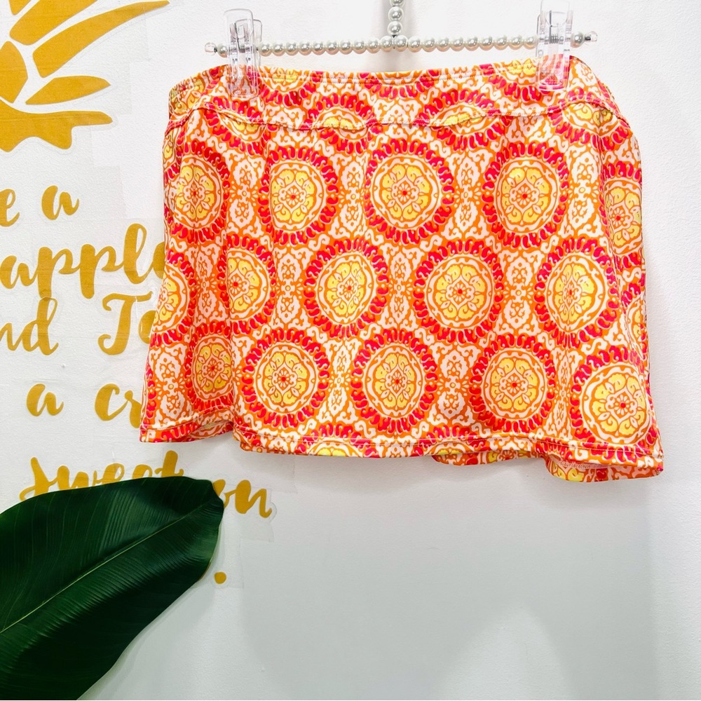 VICTORIA’S SECRET Vintage Swim Skirt Skort Orange Yellow Red Bottom